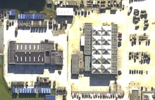 Barracks and military camps on aerial photography