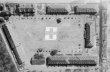 Aerial image of hospital on VE-day, 8 May 1945